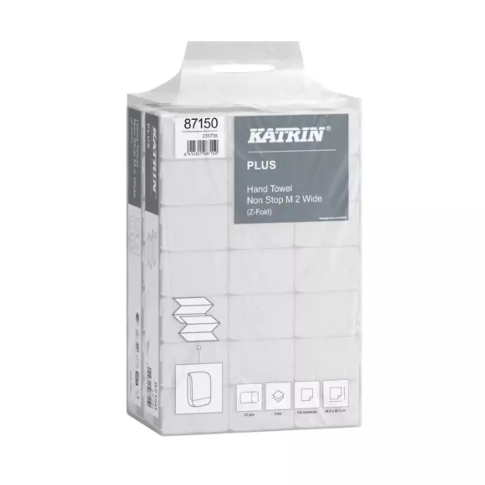 Katrin 87150, Plus Hand Towel Non-Stop M 2-Ply Wide/Pack, image 2
