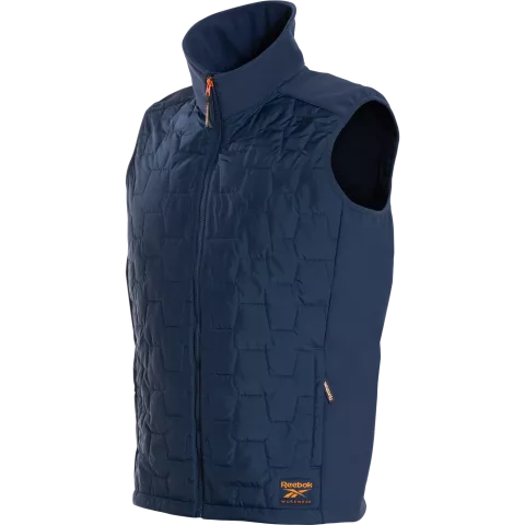 Reebok Mens Woven Padded Vest, Navy Blue