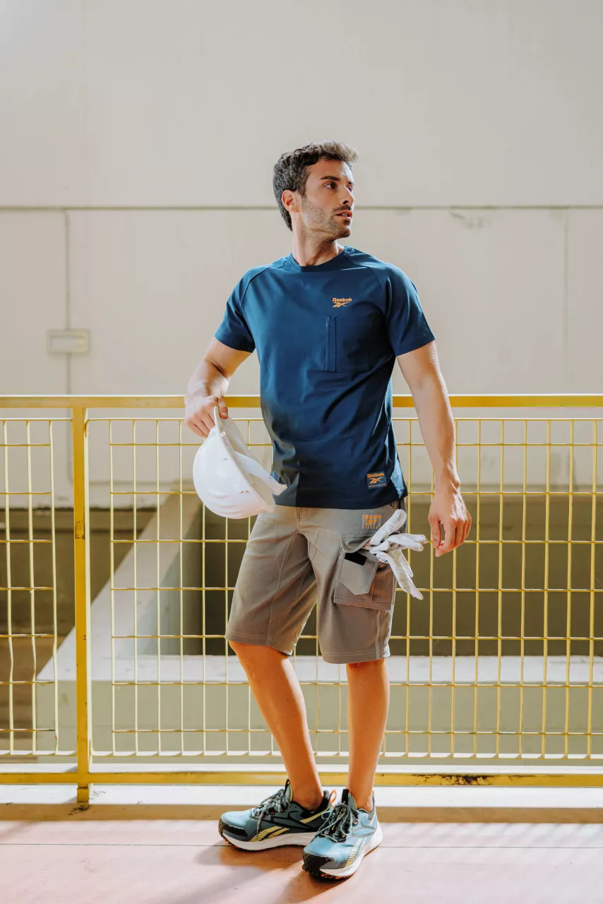 Reebok RB003TNVB2, Lockup Herren Strick-T-Shirt, Marineblau, image 3, gallery thumbnail