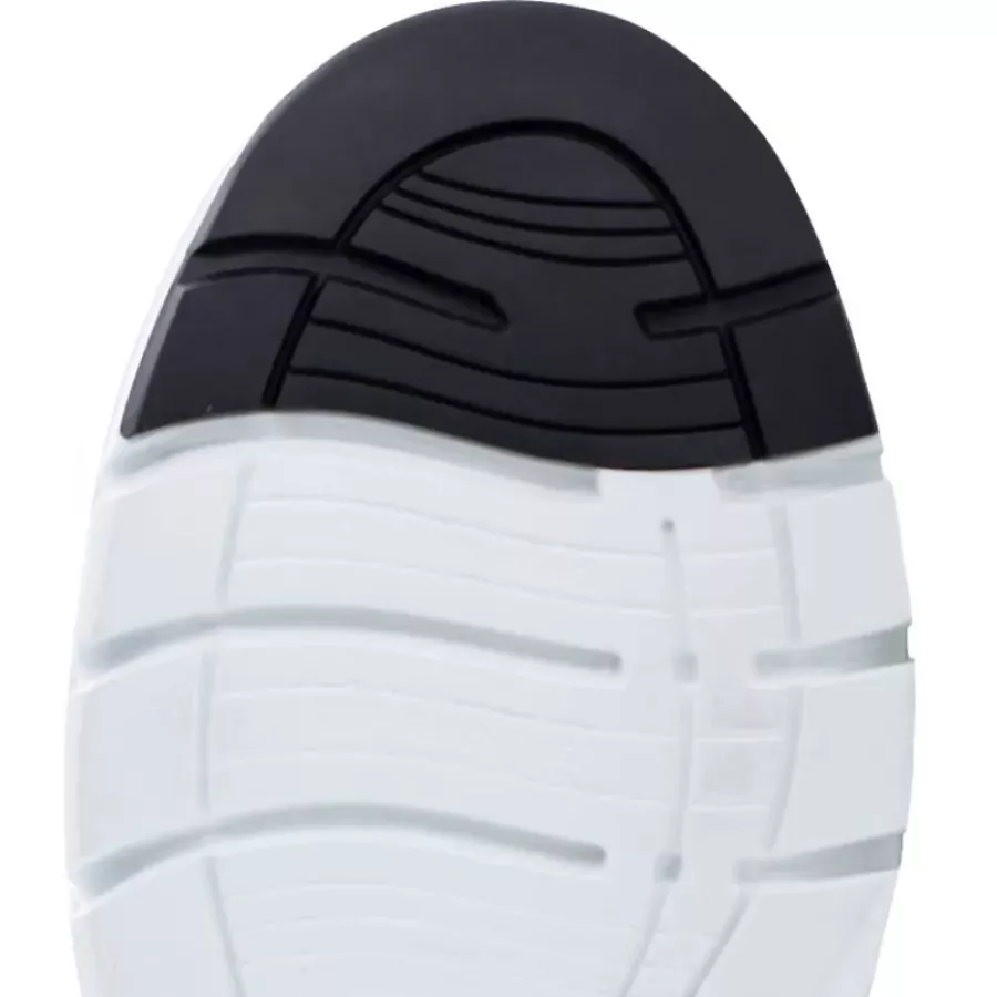 **Rutschfeste Laufsohle** bietet stabilen Halt und Sicherheit auf rutschigen Oberflächen.