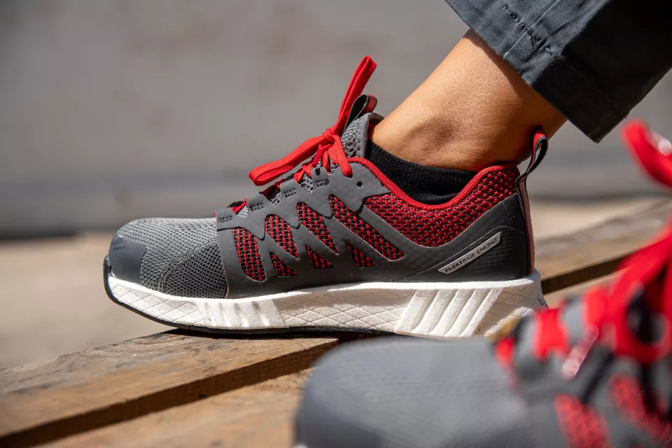 Reebok IB1070S1P, Fusion Flexweave Safety Shoes S1P, Grey/Red/White, image 6, gallery thumbnail