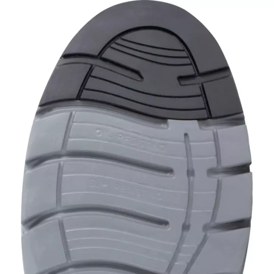 **Rutschfeste Laufsohle** bietet stabilen Halt und Sicherheit auf rutschigen Oberflächen.