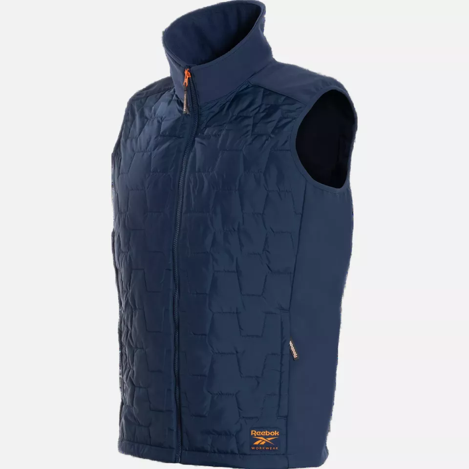 Reebok RB002VNVB, Mens Woven Padded Vest, Navy Blue, image 1, gallery thumbnail
