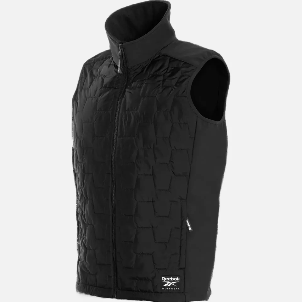 Reebok RB002VBLK, Mens Woven Padded Vest, Black, image 1, gallery thumbnail