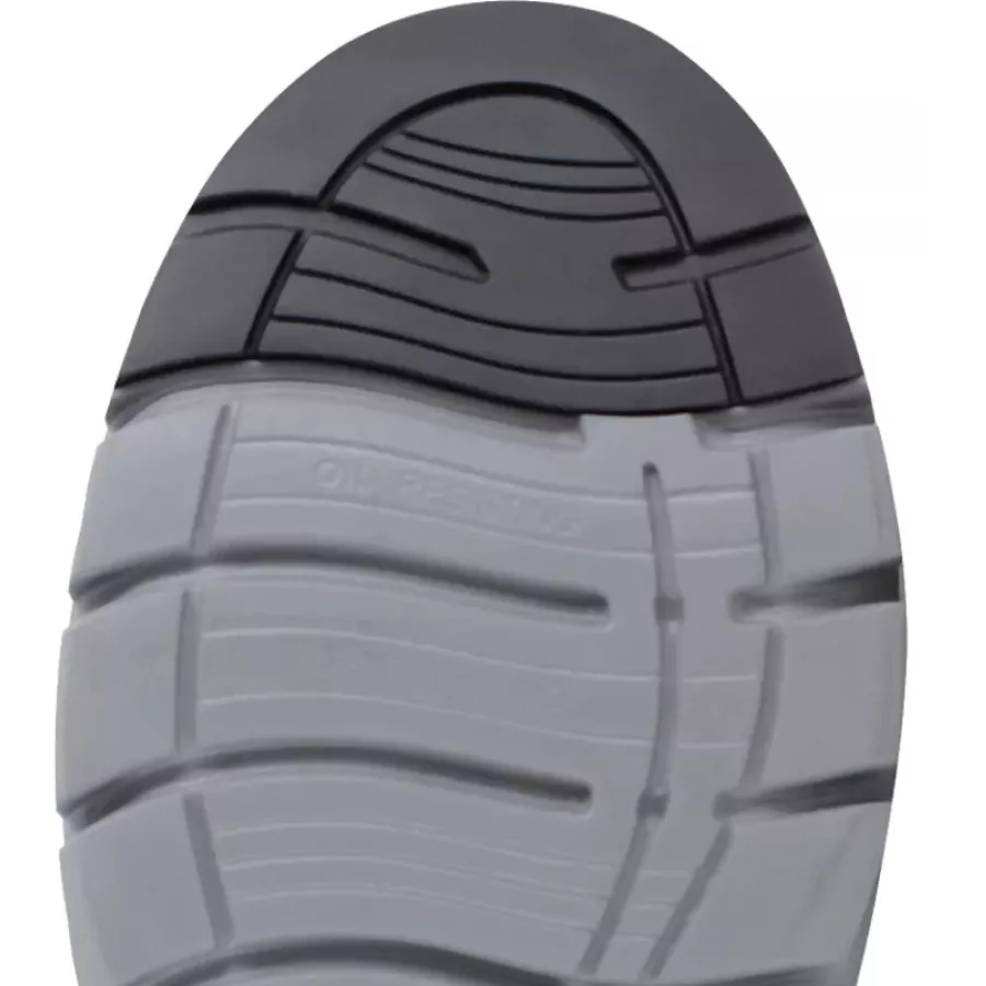 **Rutschfeste Laufsohle** bietet stabilen Halt und Sicherheit auf rutschigen Oberflächen.