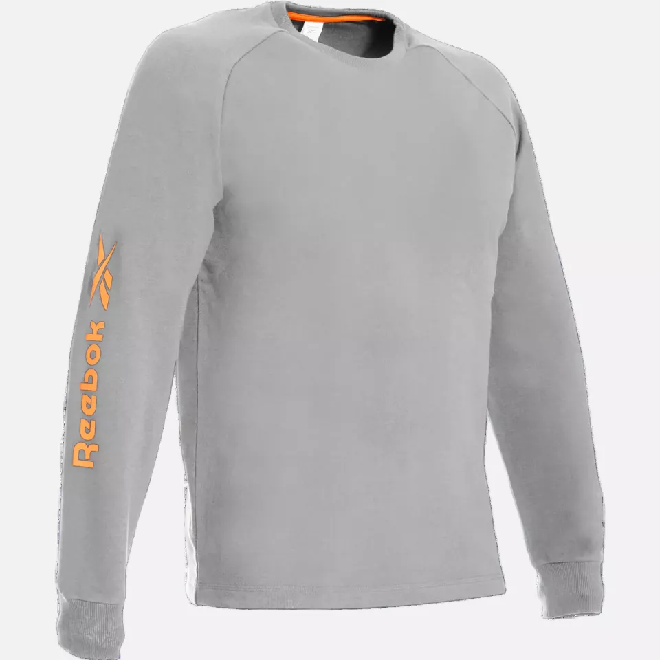 Reebok RB008SWLTG, Mens Knitted Sweatshirt, Light Grey, image 1, gallery thumbnail