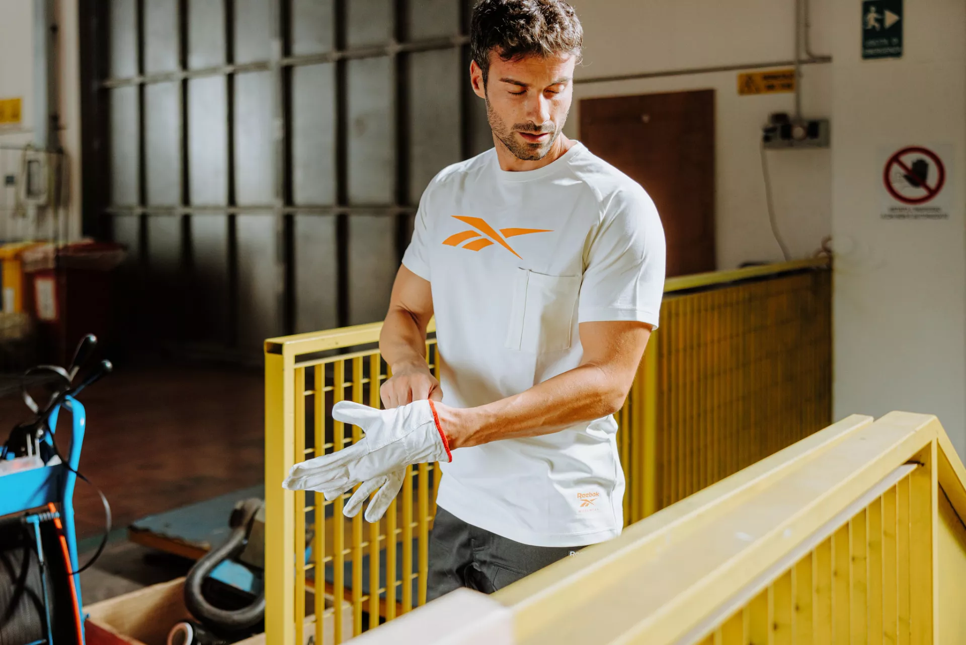 Reebok RB003TOFW1, Vector Herren Strick-T-Shirt, Off White, image 3