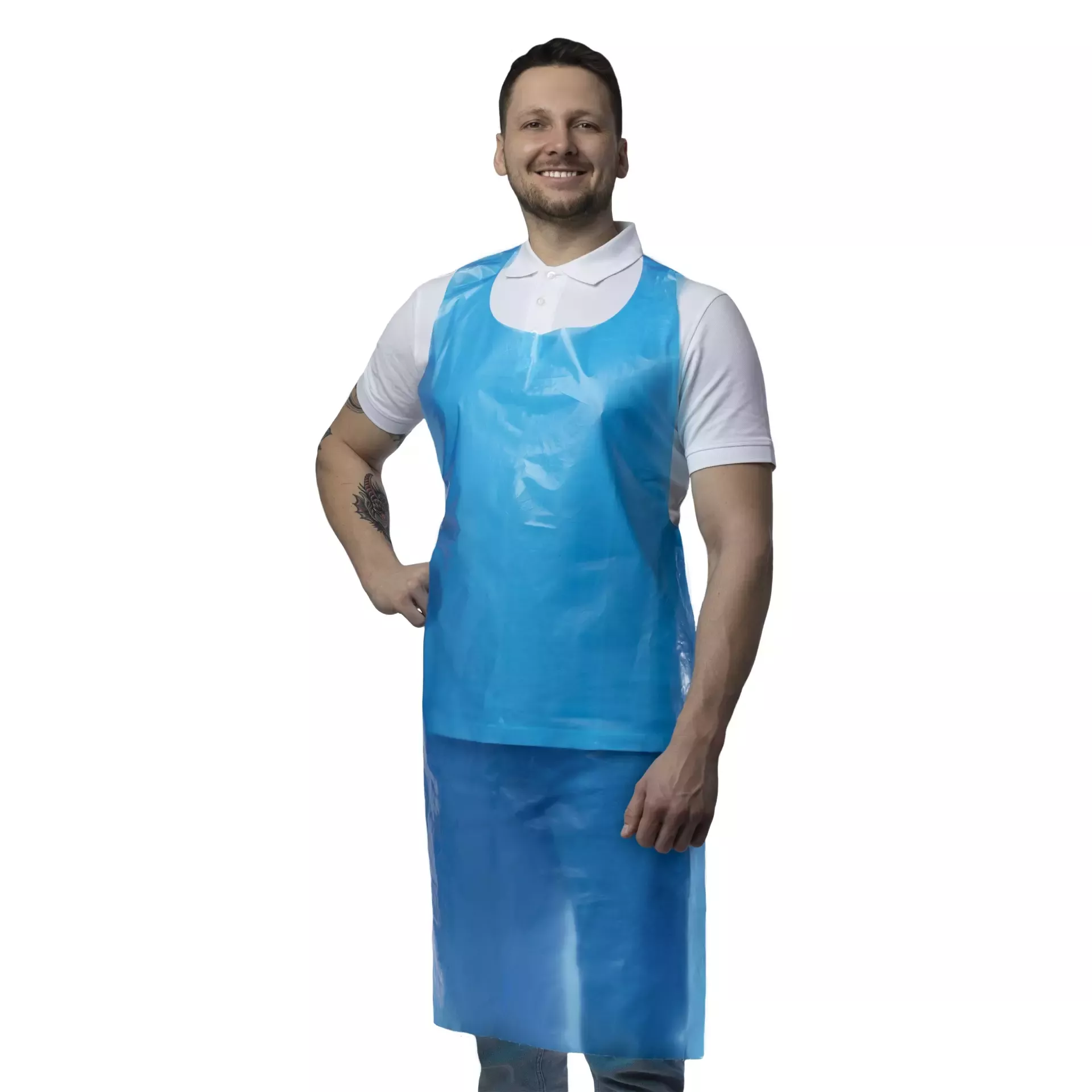 Nitras Medical 4275, PE aprons, blue