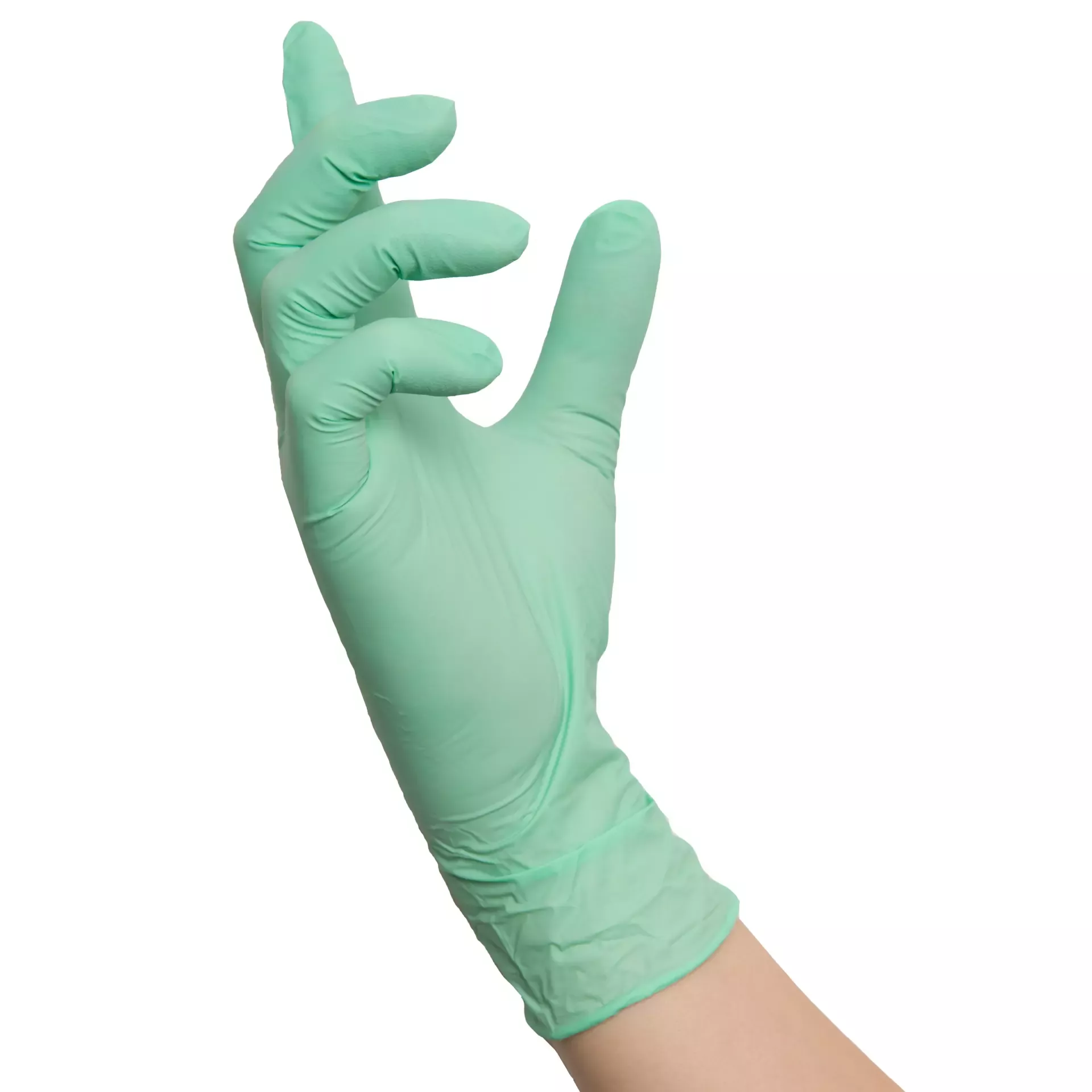 Nitras Medical 8325, MINT WAVE nitrile disposable gloves, green, image 2