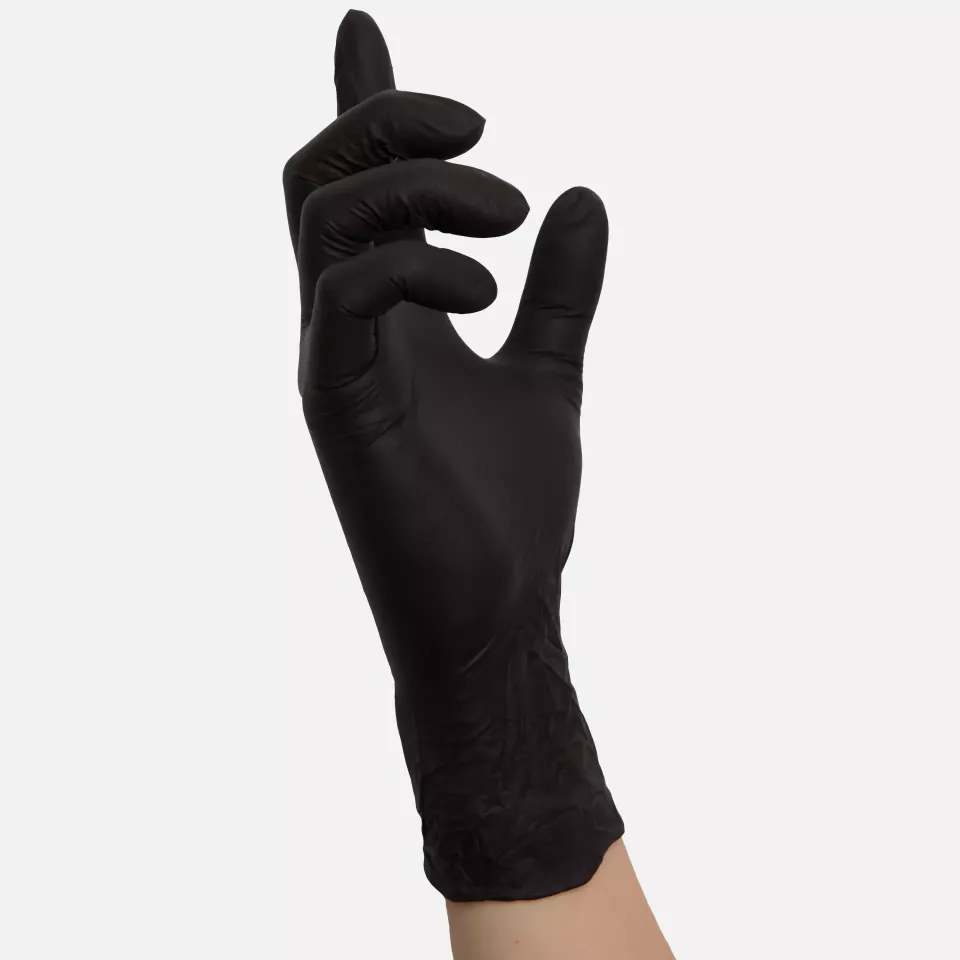 Nitras Medical 2008320, BIG BLACK WAVE nitrile disposable gloves, black, image 2, gallery thumbnail