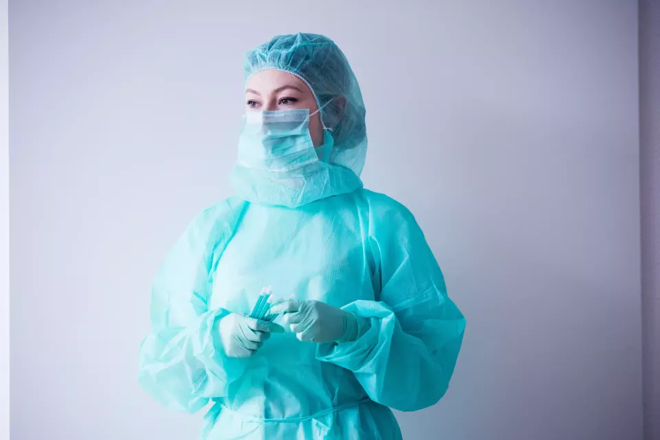 Nitras Medical 8325, MINT WAVE nitrile disposable gloves, green, image 3, gallery thumbnail