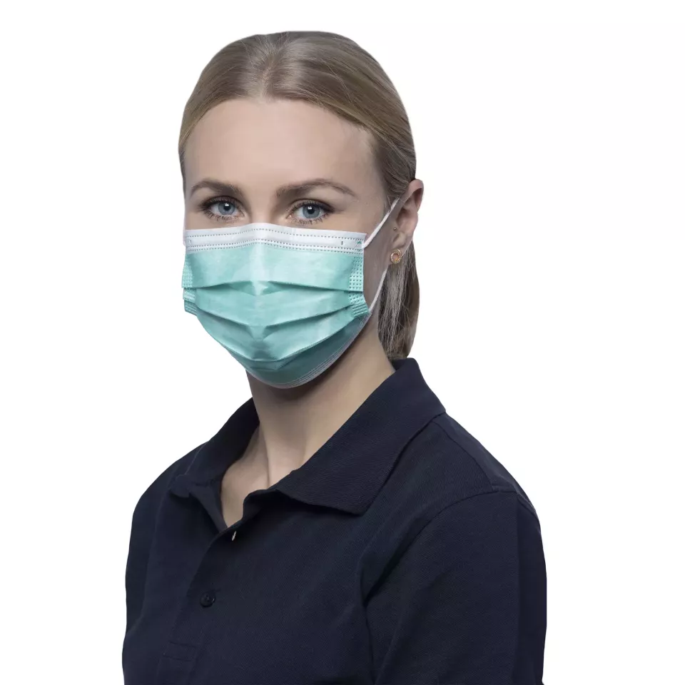 Nitras Medical 4322, SOFT PROTECT medical face mask, green, image 1, gallery thumbnail