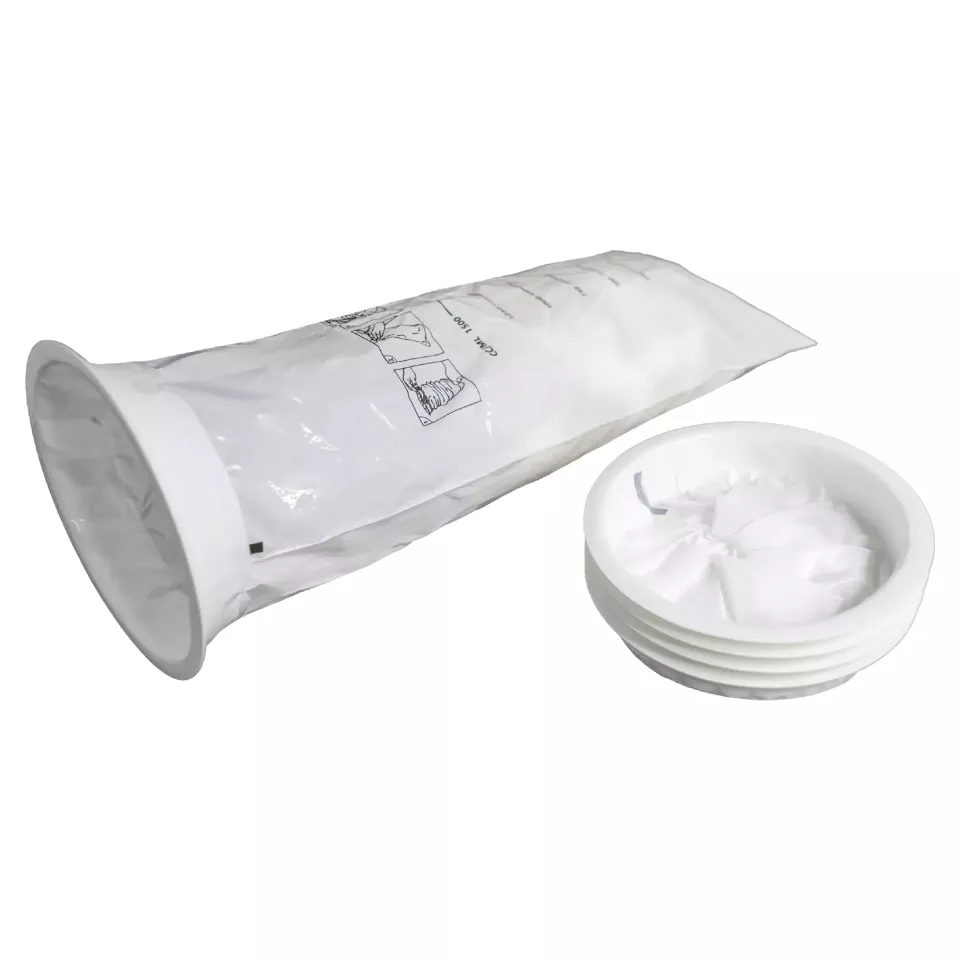Nitras Medical 421500, Disposable Spit Bag with Sealing Ring, White, image 1, gallery thumbnail