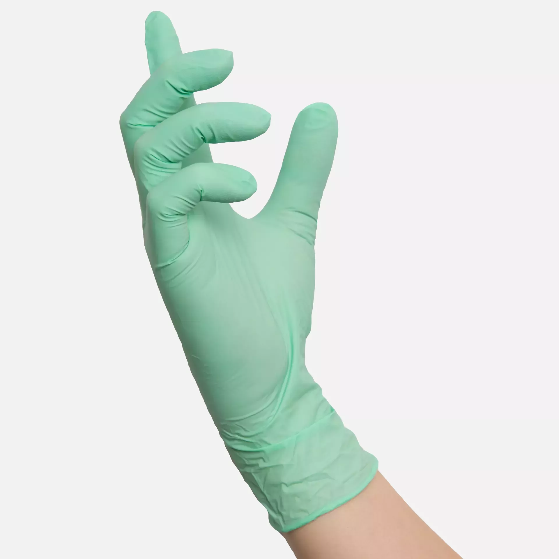 Nitras Medical 8325, MINT WAVE nitrile disposable gloves, green, image 2