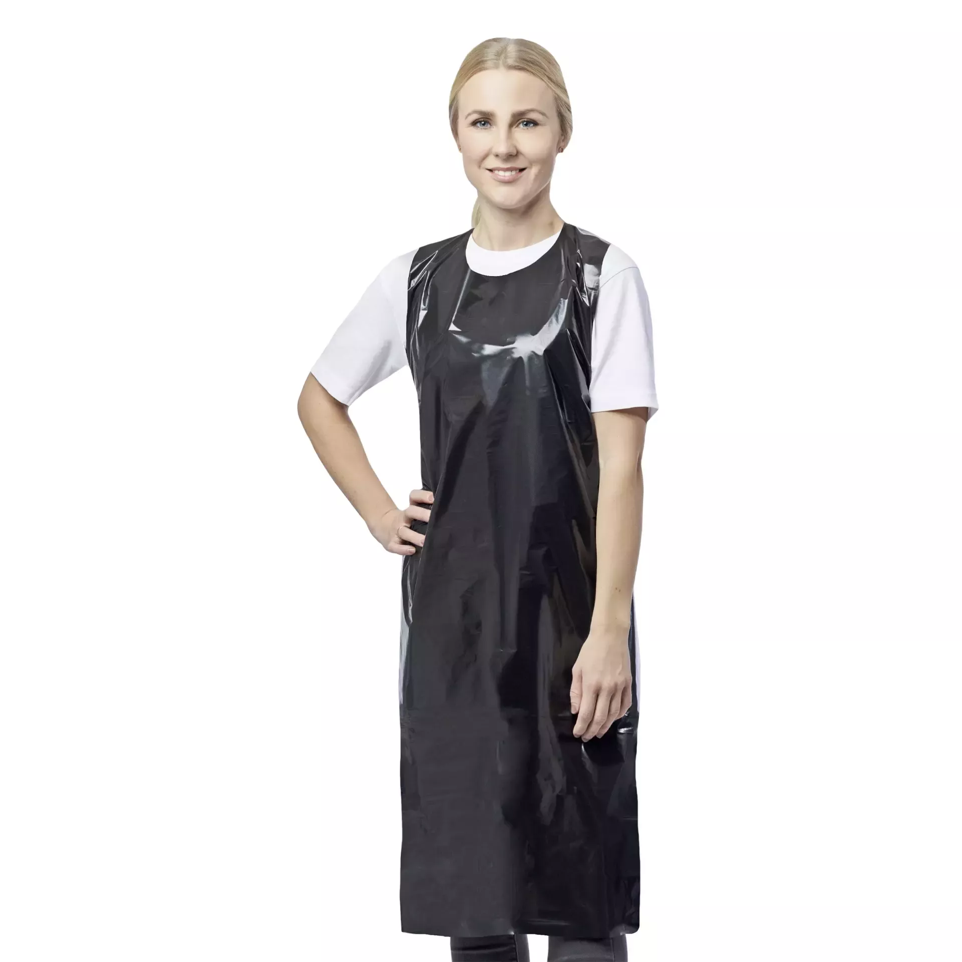 Nitras Medical 4237, PE aprons, black, image 1