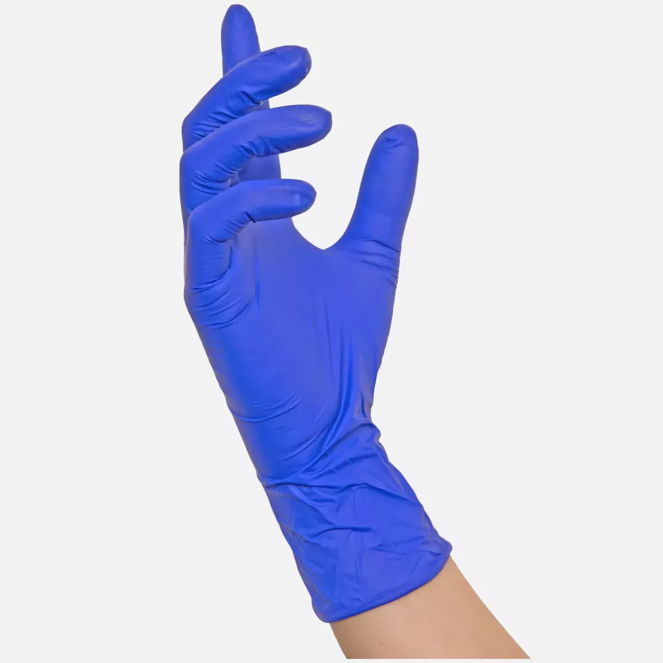 Nitras Medical 8324, INDIGO WAVE nitrile disposable gloves, dark blue, image 2, gallery thumbnail