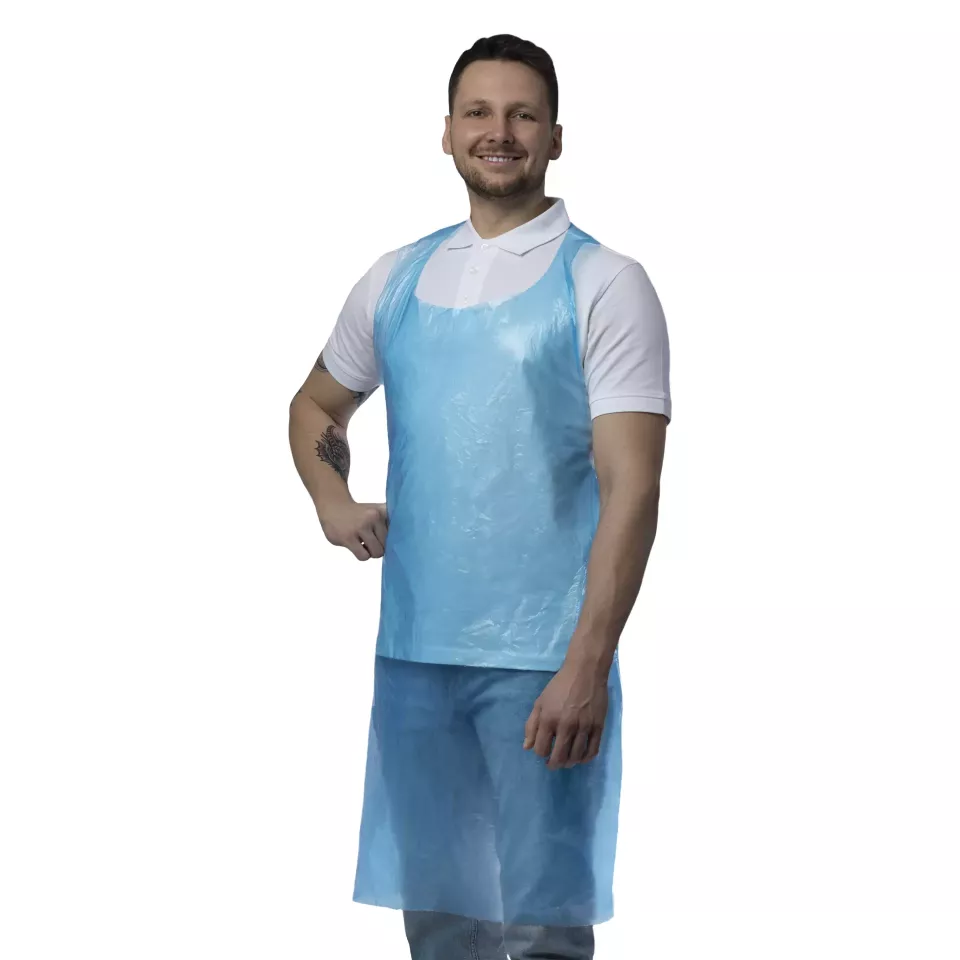 Nitras Medical 4250, PE aprons, blue, image 1, gallery thumbnail
