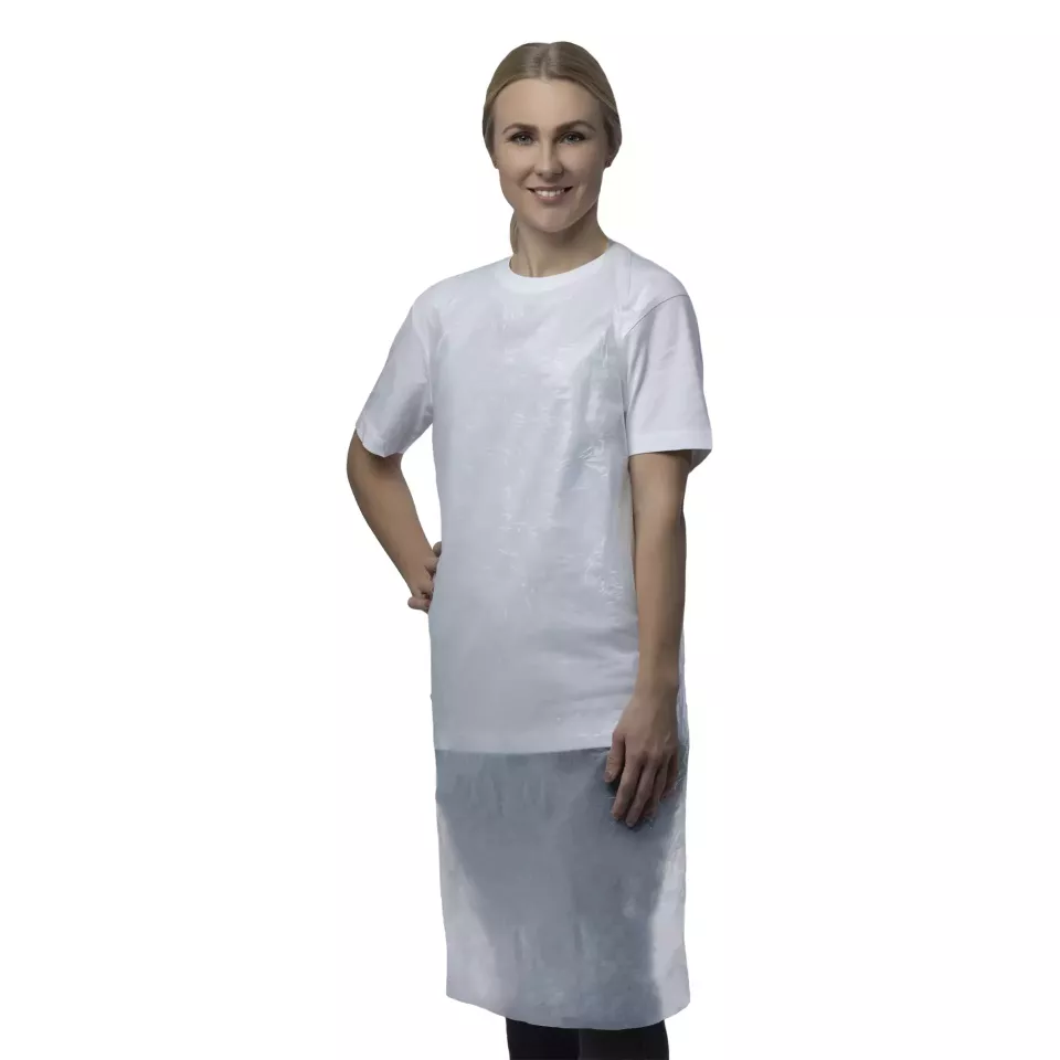 Nitras Medical 4235, PE-apron, white, light, embossed, 80 x 140cm, image 1, gallery thumbnail
