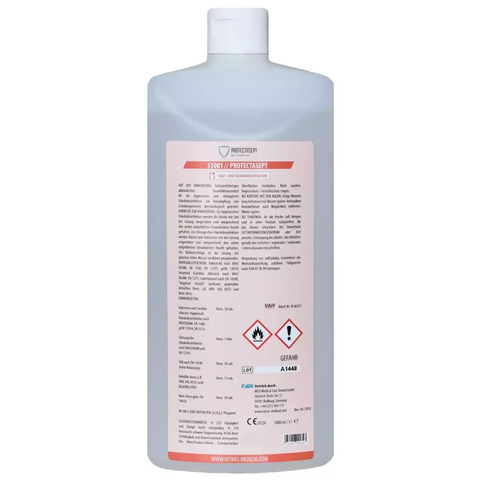 Nitras Medical 55001, PROTECTASEPT SKIN skin/hand disinfection, 1,000ml, image 1, gallery thumbnail