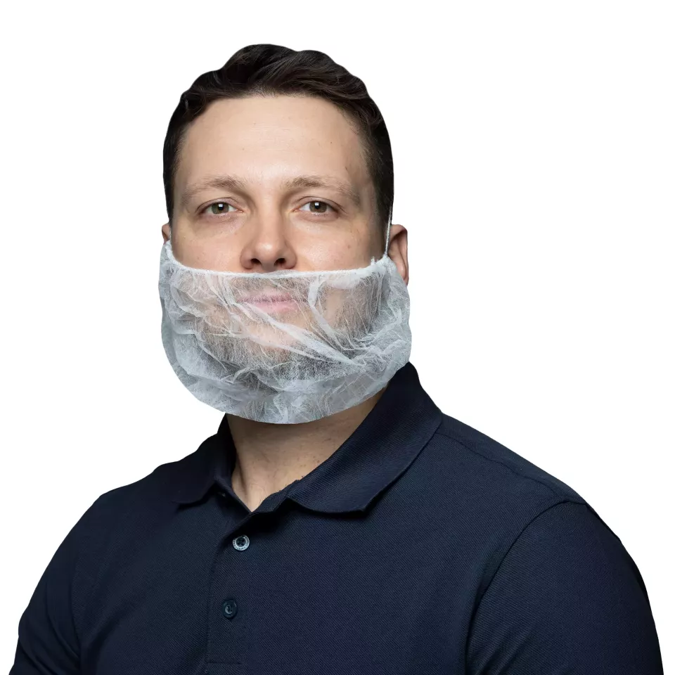 Nitras Medical 435010, Beard protection big, white, non-woven fabric, image 1, gallery thumbnail