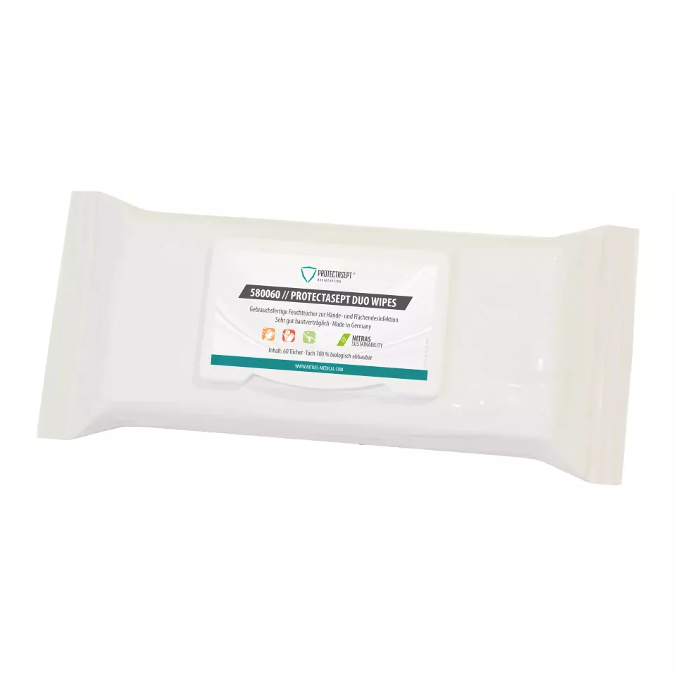 Nitras Medical 580060, PROTECTASEPT DUO Desinfection Wipes, image 1, gallery thumbnail