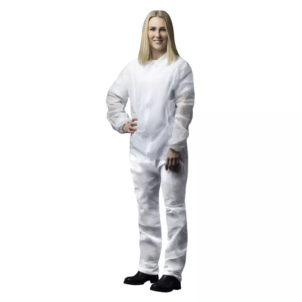 Nitras Medical 4515, PP-Overall, with collar, white, image 1, gallery thumbnail