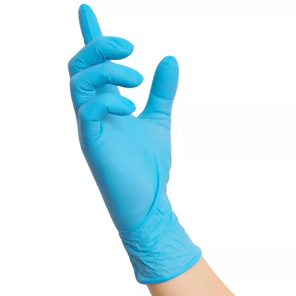 Nitras Medical 8311, BLUE WAVE nitrile disposable gloves, blue, image 2, gallery thumbnail