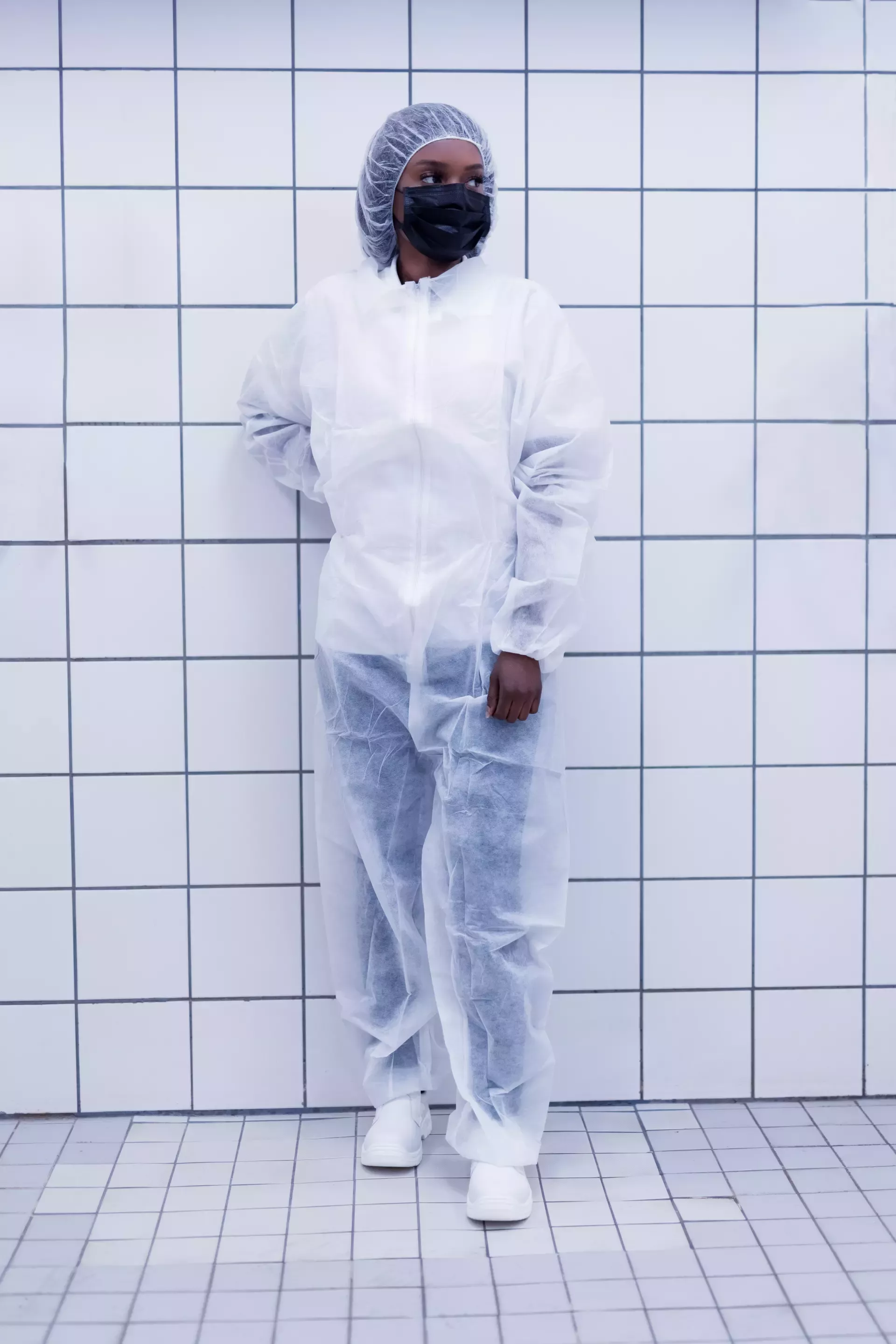 Nitras Medical 4515, PP-Overall, with collar, white, image 2