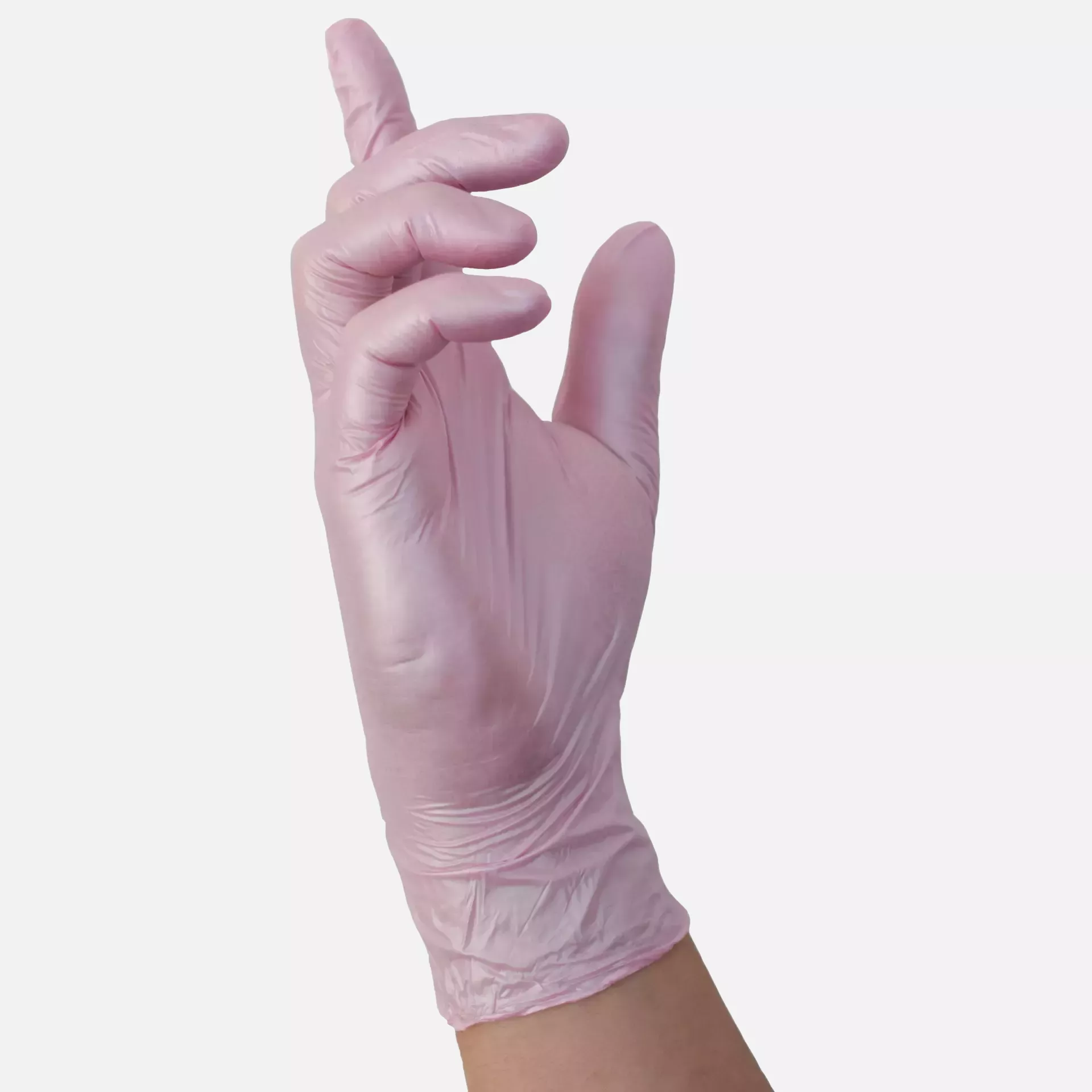 Nitras Medical 8304, GLAMOUR WAVE nitrile disposable gloves, light pink, image 2