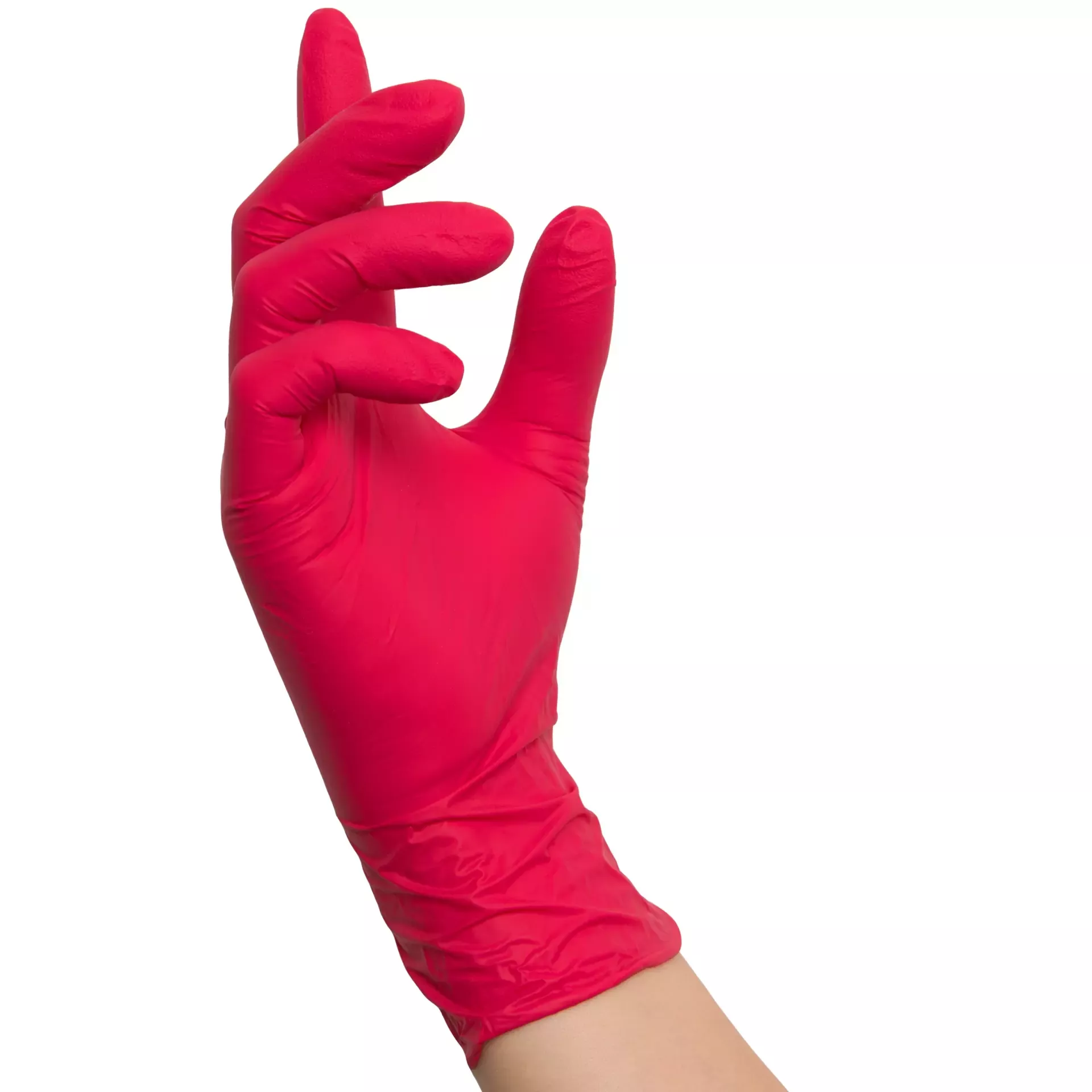Nitras Medical 8326, RED WAVE nitrile disposable gloves, red, image 2