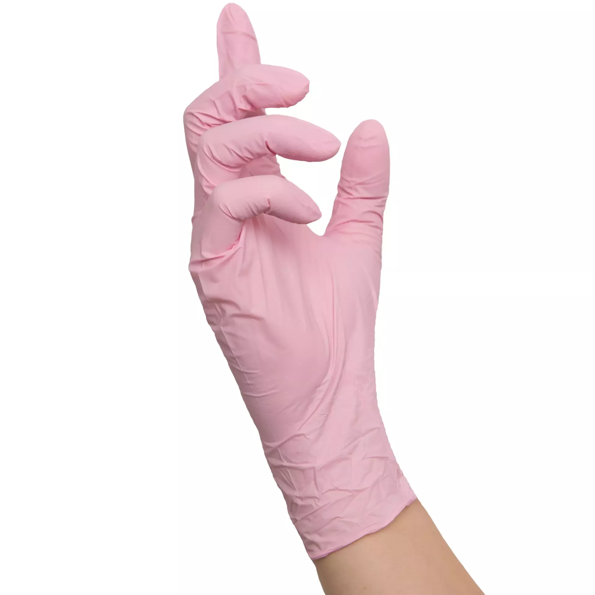 Nitras Medical 8321, PINK WAVE nitrile disposable gloves, light pink, image 2