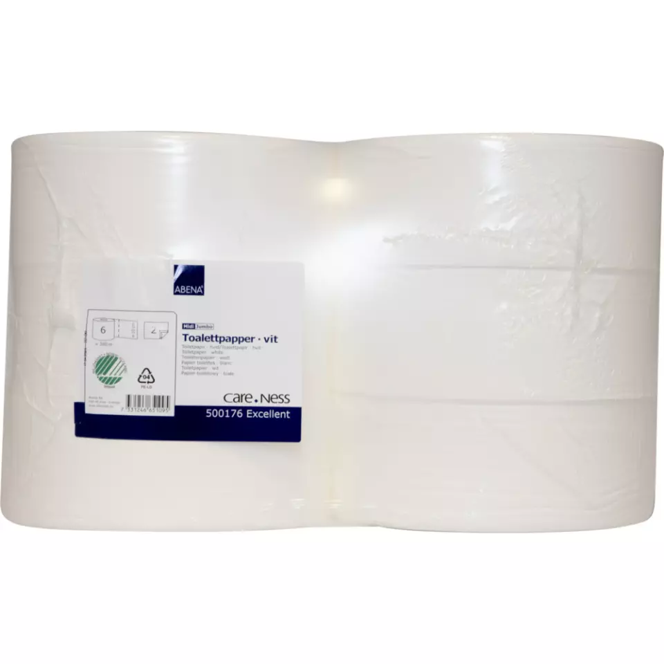 Abena 500176, Toilet Paper Jumbo Midi 2-Ply White 380m/Roll, image 1, gallery thumbnail