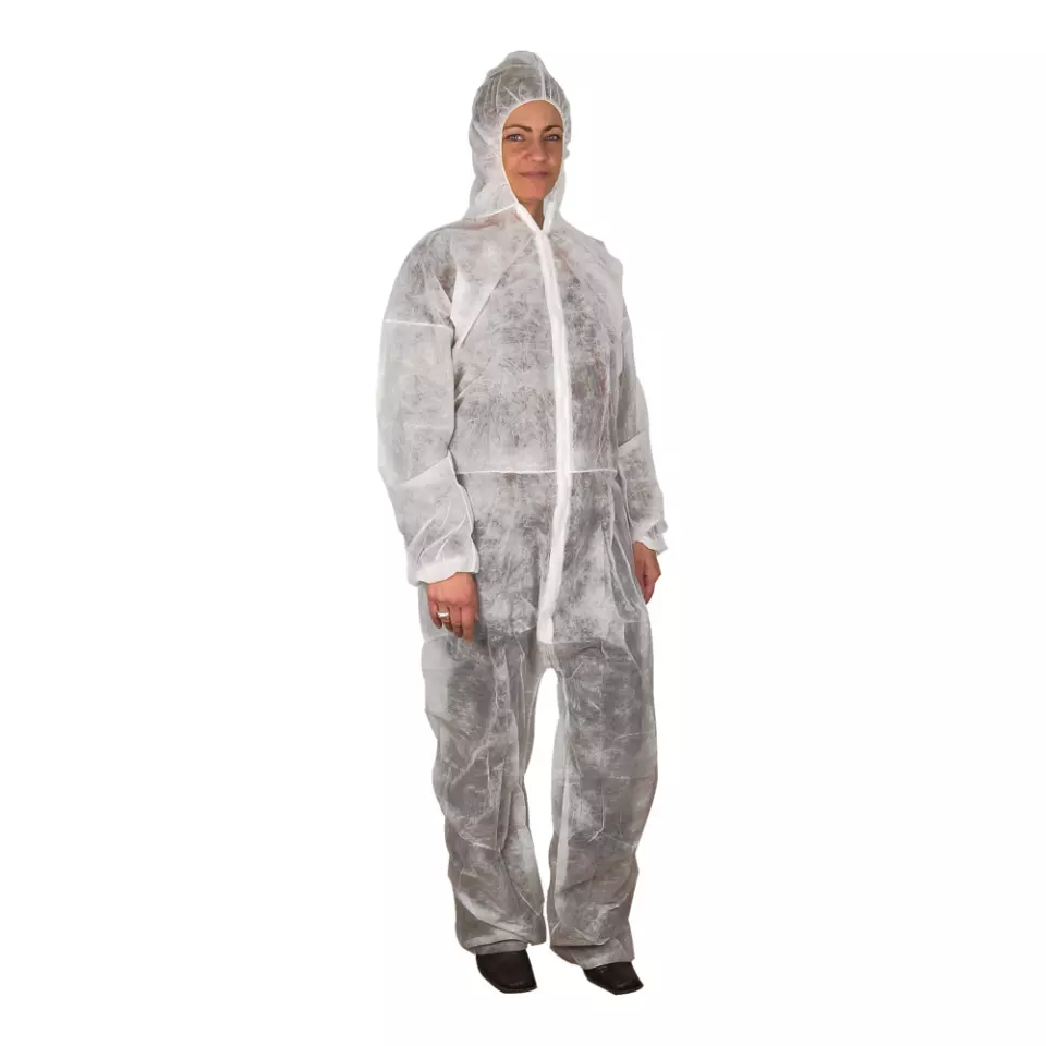 Abena 210720, Disposable Nonwoven Coverall White S/M, image 1, gallery thumbnail