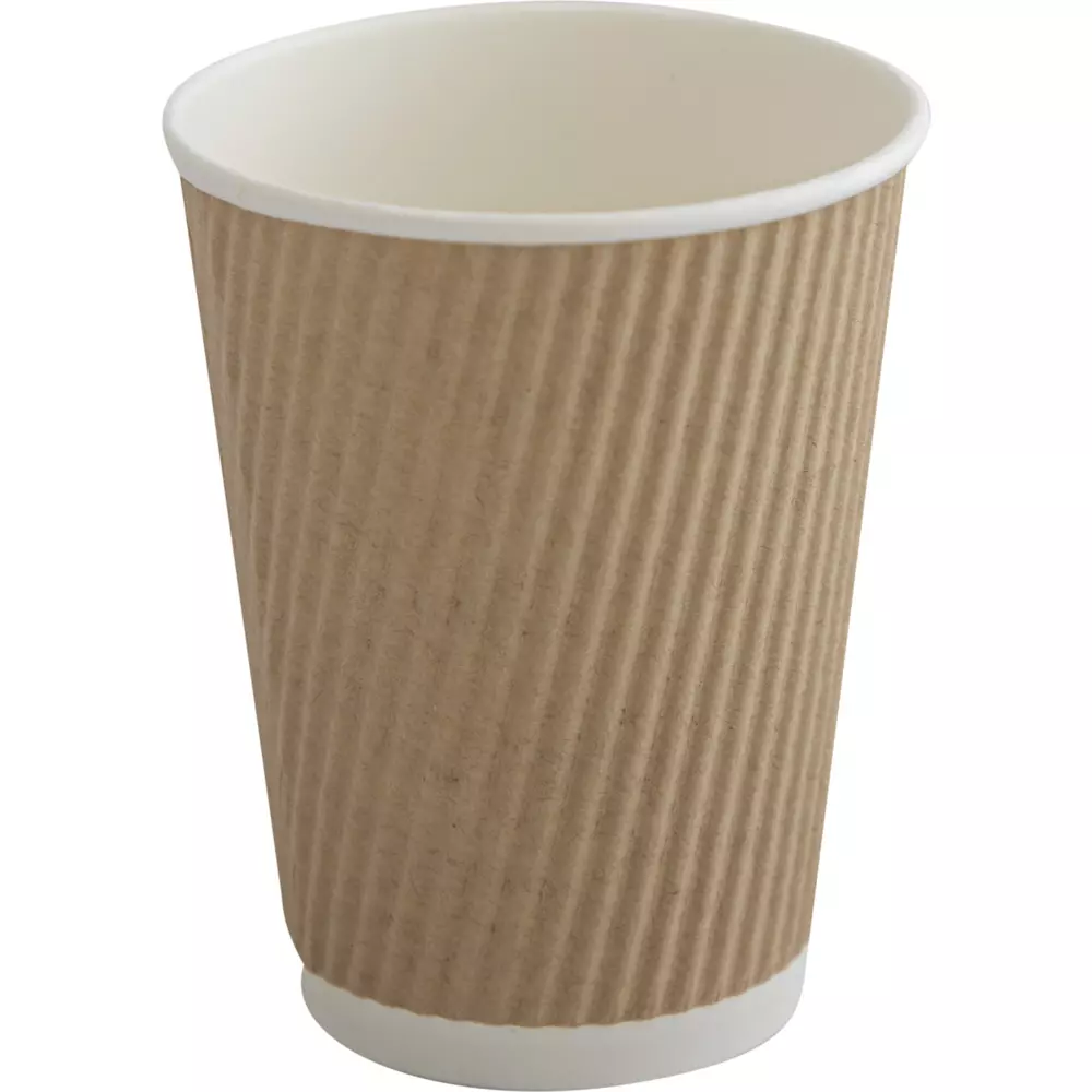 Abena 1999913355, Coffee Cup, Ripple Wall Ø9cm, 36cl, Brown