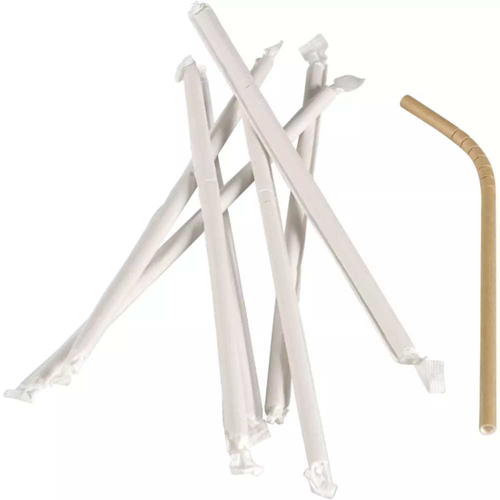 Abena 1999902697, Straw AG Bendable 24 cm D 6mm Brown Paper