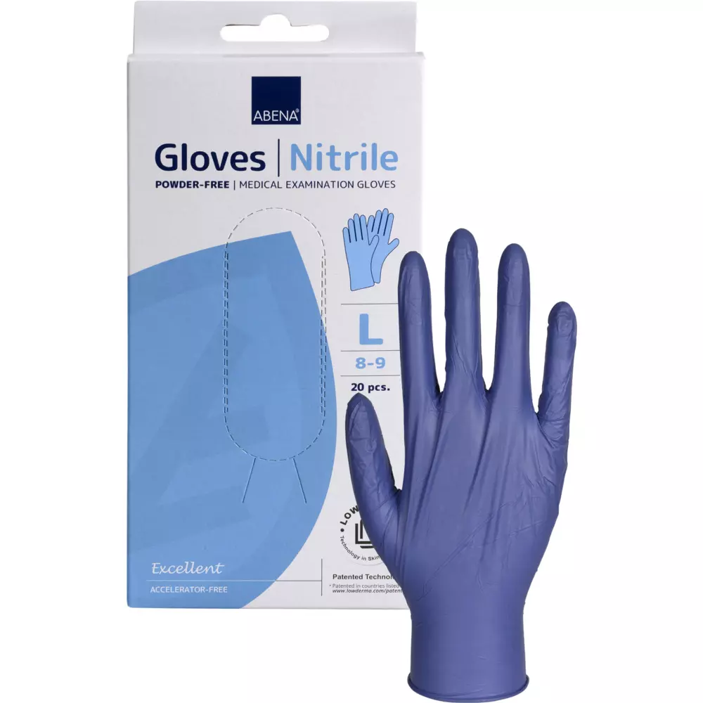 Abena 10100019, Excellent Nitrile Gloves, Blue