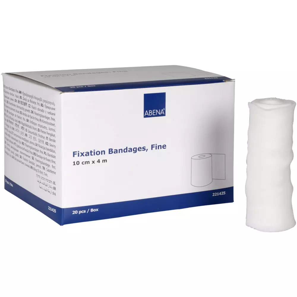 Abena 221425, Fixation Bandage Fine White 10 cm x 4 m