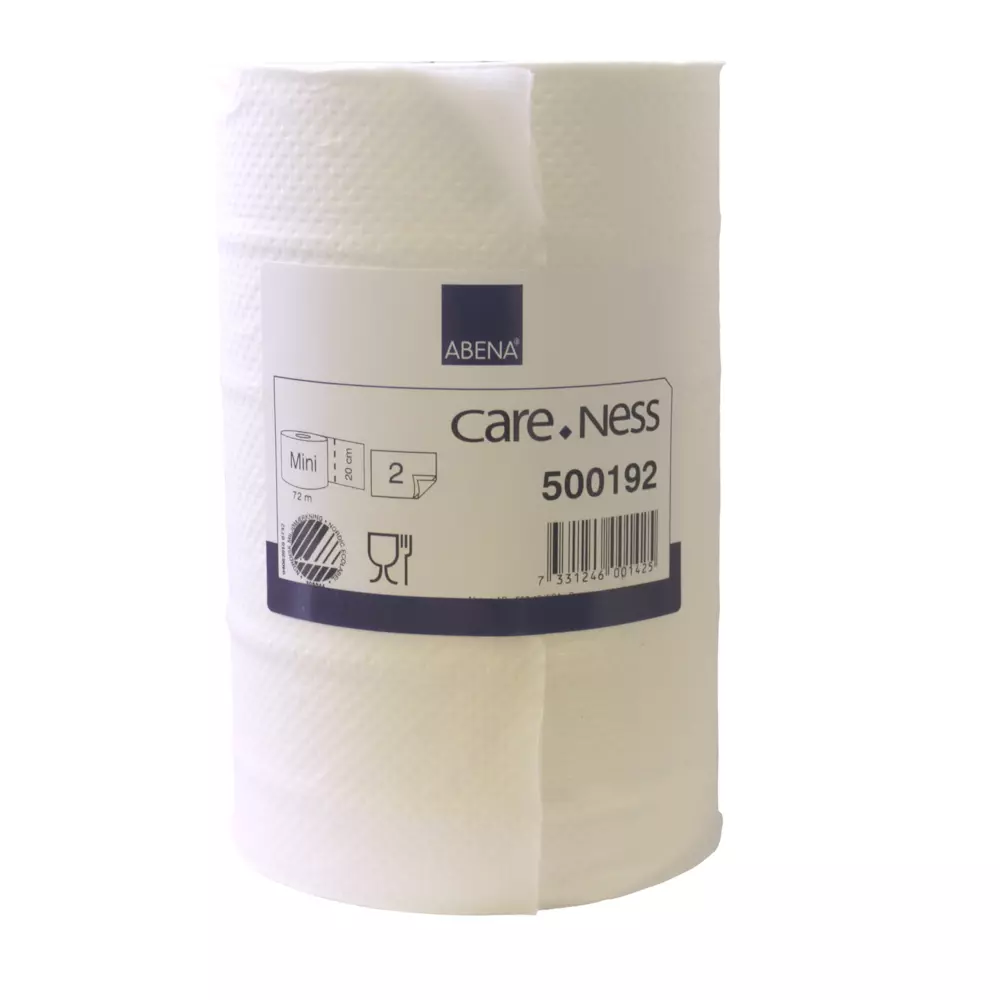 Abena 500192, Mini Wiping Roll with Core 2-Ply White 72m/Roll