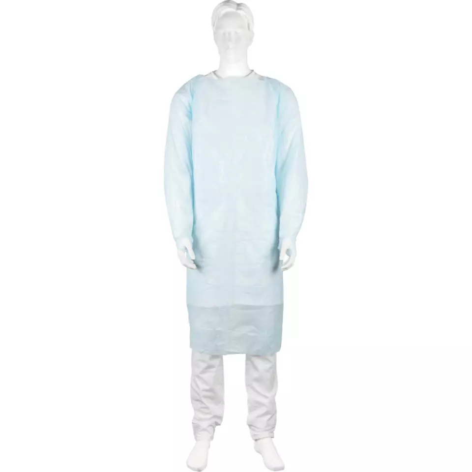 Abena 1000017070, Apron, Long Sleeve With Thumb Holes, Blue, image 1, gallery thumbnail