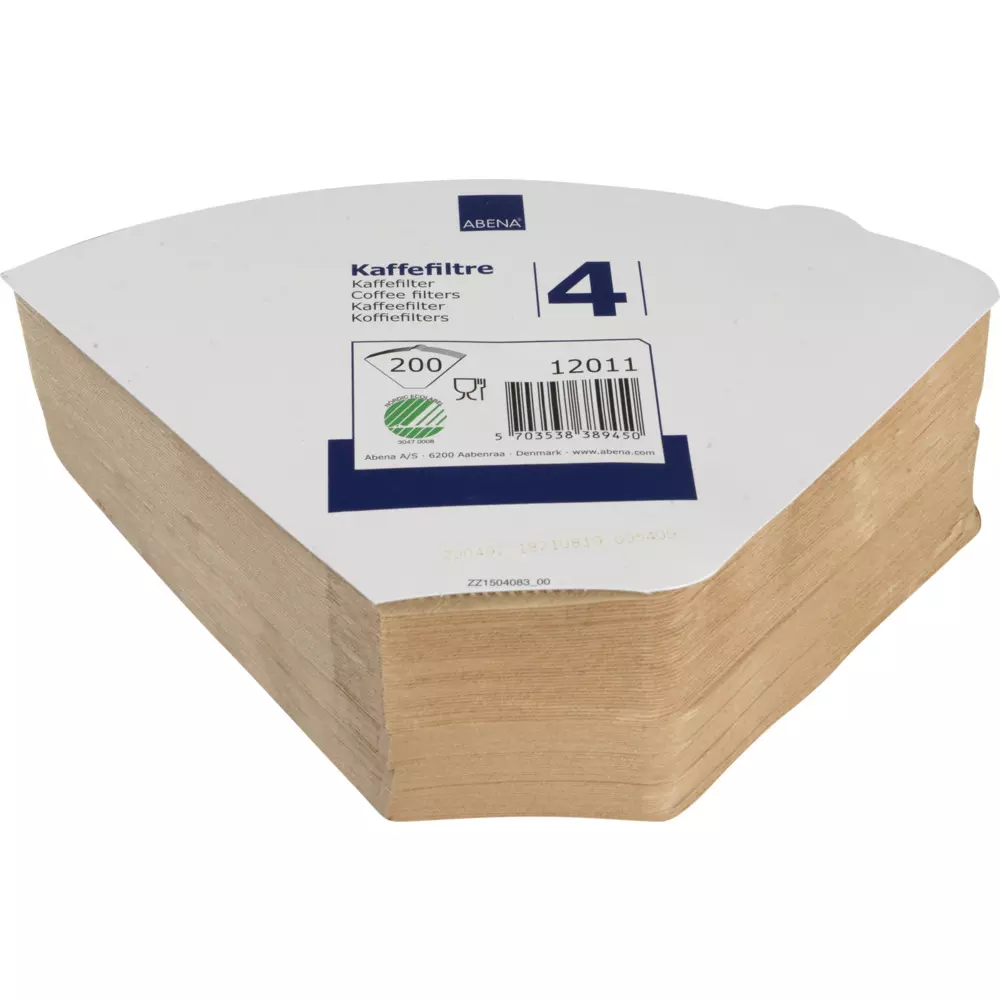 Abena 12011, Unbleached Coffee Filter No 4 1x4
