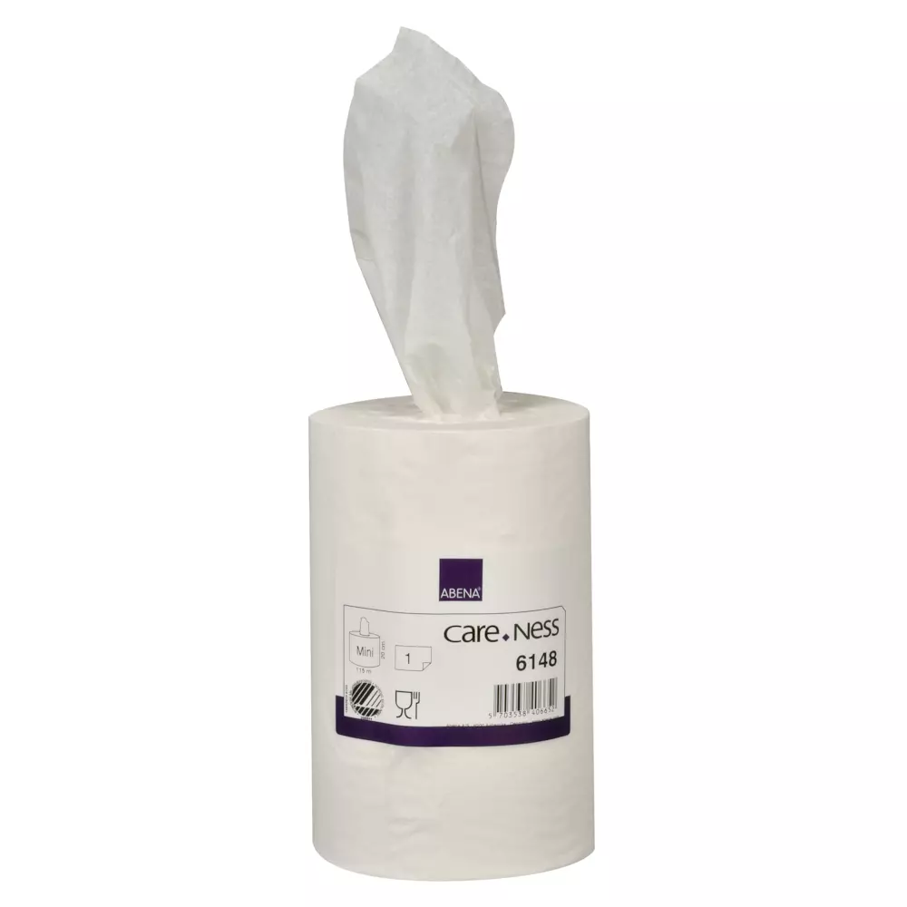 Abena 6148, Mini Coreless Paper Towel Roll 1-Ply White 115m/roll, image 1