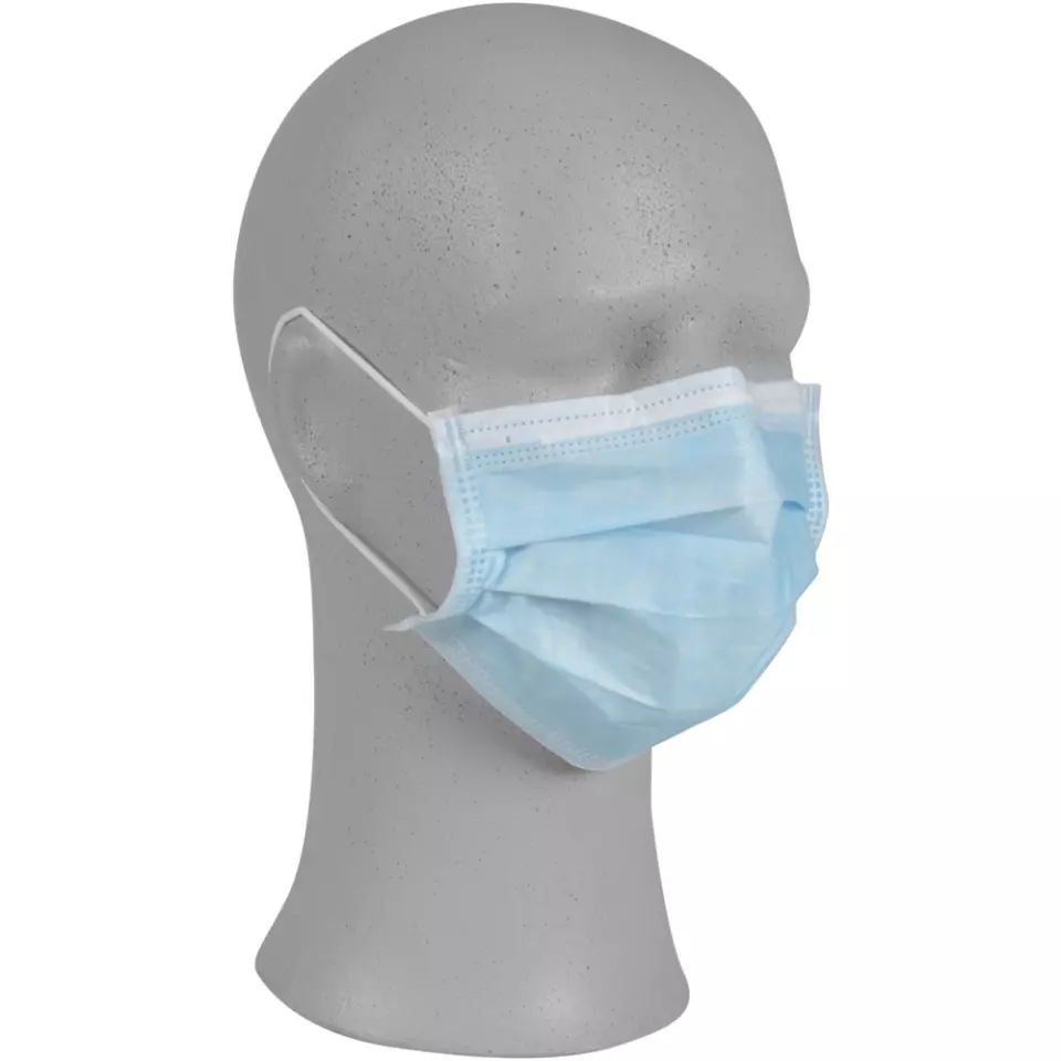 Abena 1000010123, Face Mask TYPIIR Ear Loops Blue 50 Pcs, image 1, gallery thumbnail