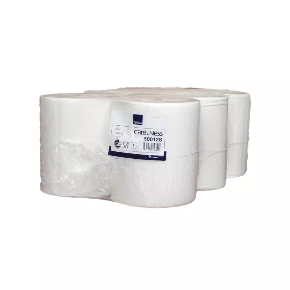 Abena 500128, Wiping Roll Midi Coreless 1-Ply White 275m/roll