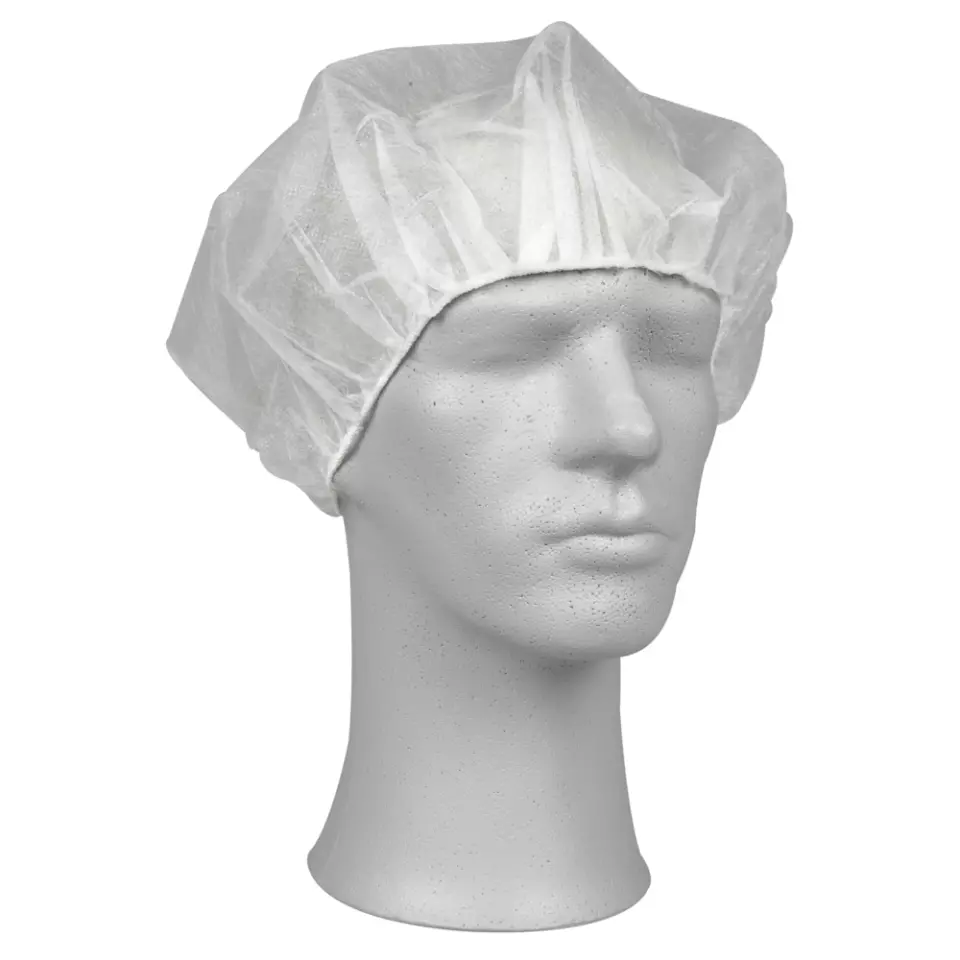 Abena 210750, Bouffant Cap White One Size, image 1, gallery thumbnail