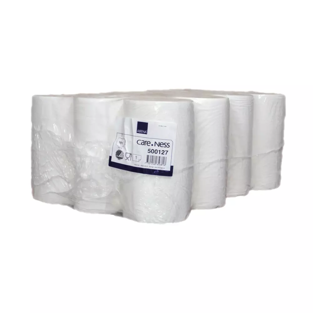 Abena 500127, Wiping Roll Mini Coreless 1-Ply White 110m/Roll