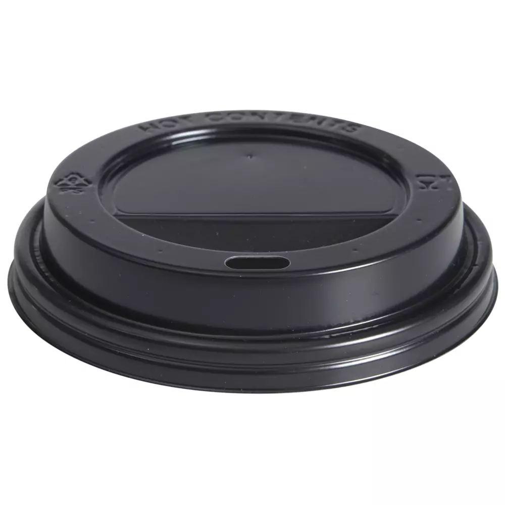 Abena 5198, Lid for Coffee Cup Black PS 36/48cl