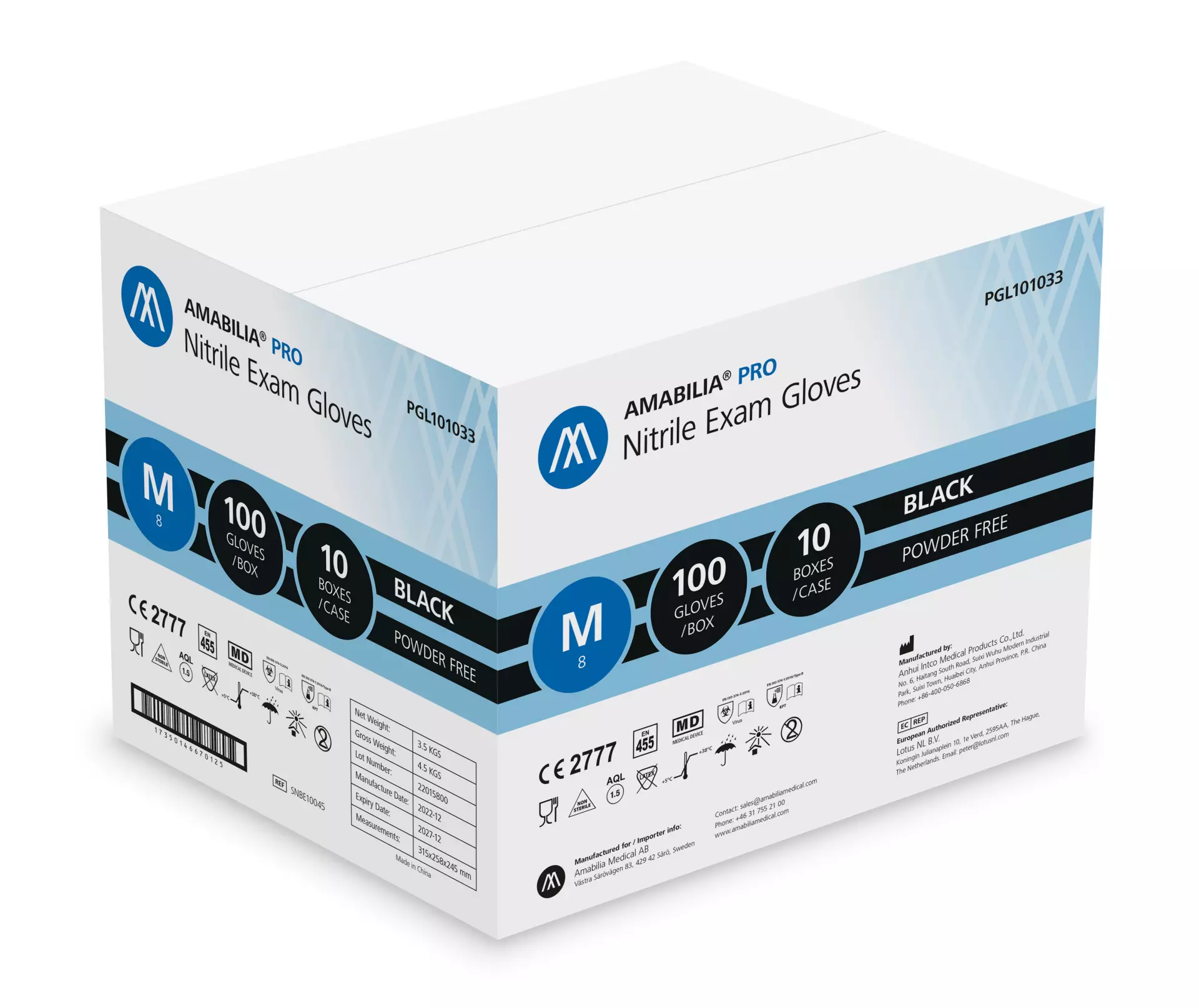 Amabilia Pro PGL10103, Nitrile Exam Glove Black, image 2