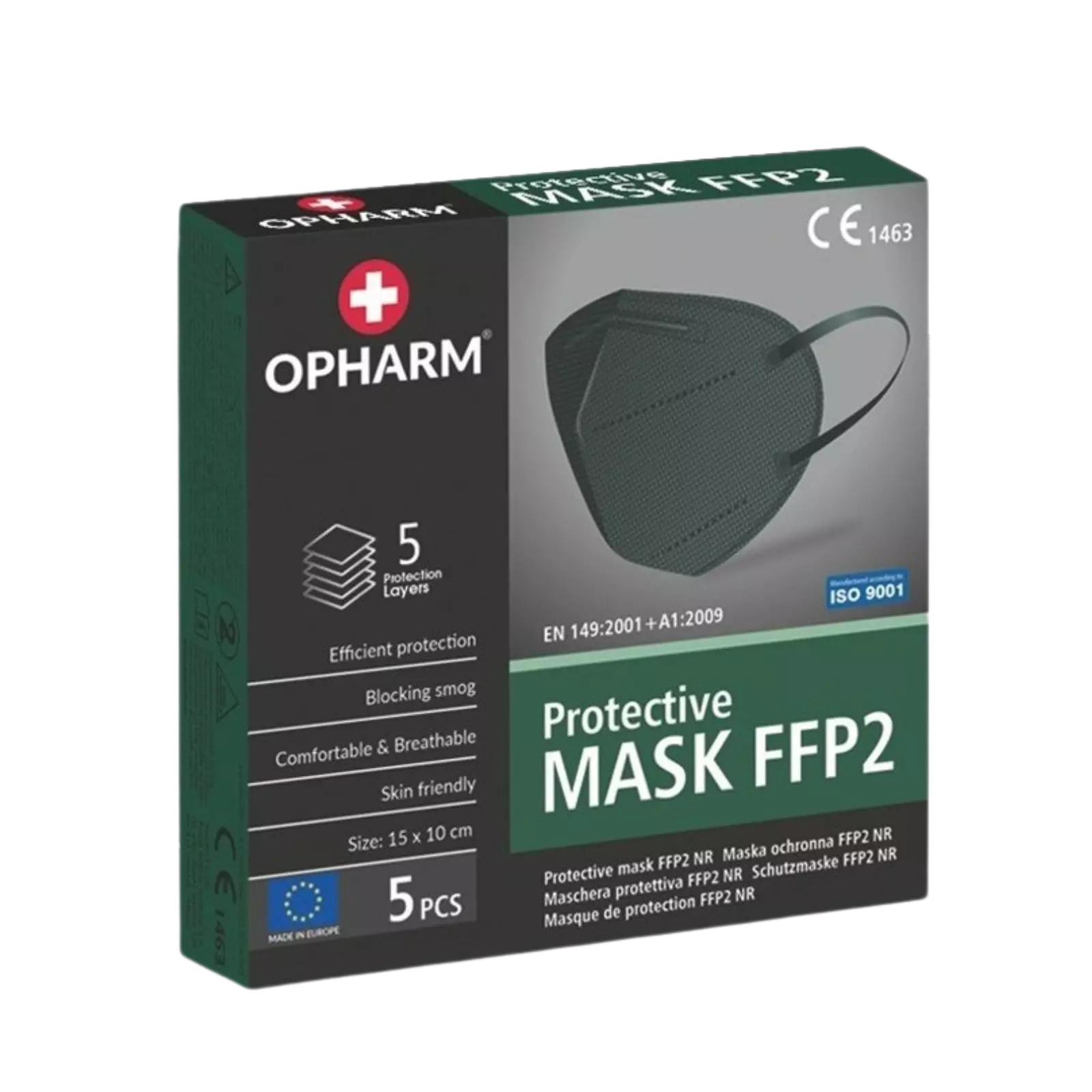 Opharm PFFPOPG05, Face Mask FFP2 Green, image 1