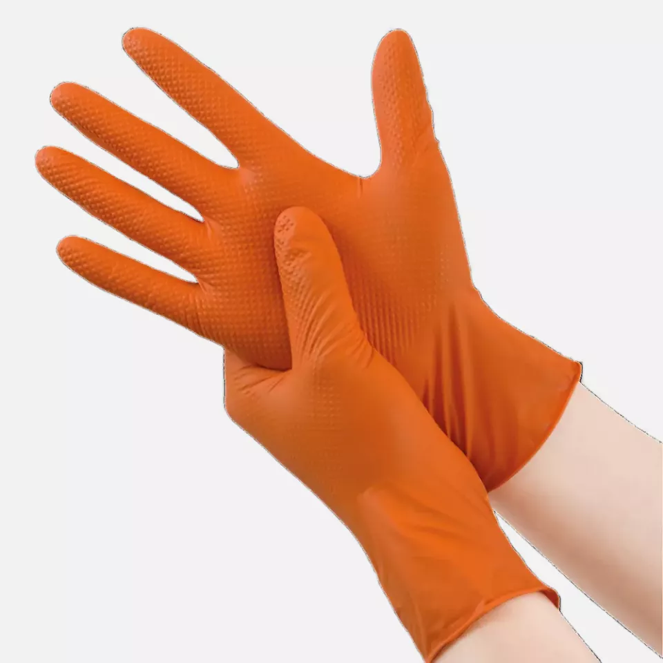 Amabilia PGL10507, Safe Nitrile Diamond Glove Orange, image 2, gallery thumbnail