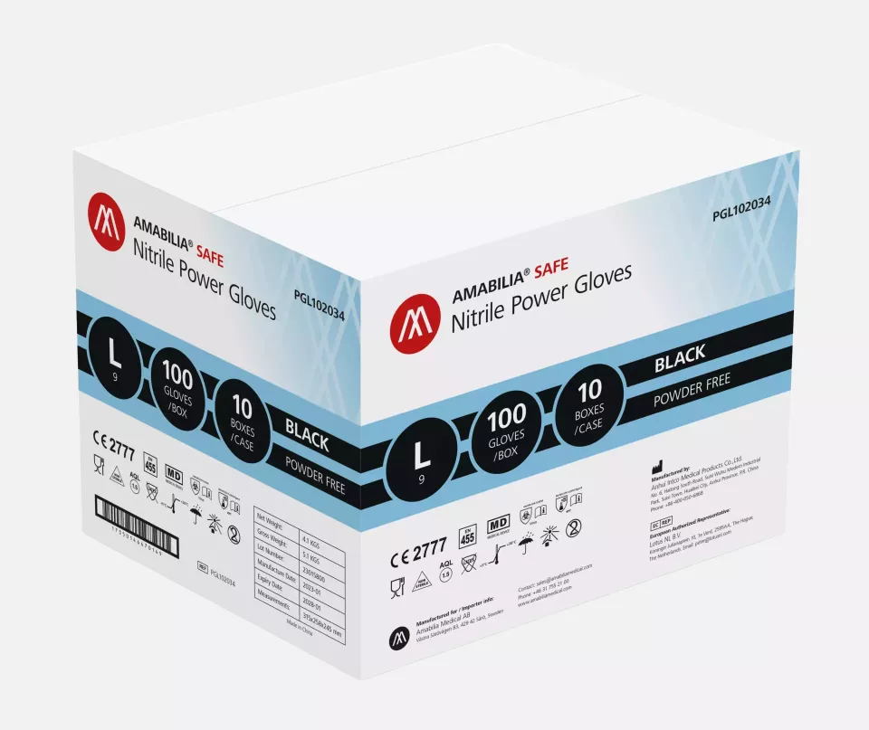 Amabilia PGL10203, Safe Nitrile Power Glove Black, image 1, gallery thumbnail